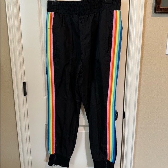 Fabletics black warm up with rainbow stripes. - Picture 2 of 5